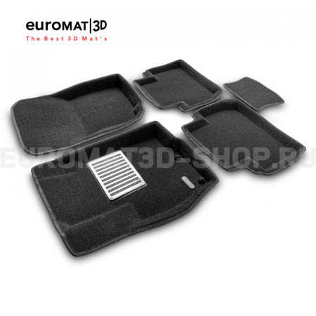 Текстильные 3D коврики Euromat3D Lux в салон для Mitsubishi Outlander XL (2006-2012) № EM3D-003609