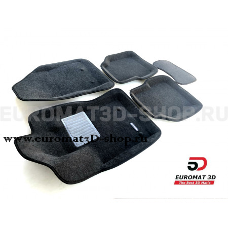 Текстильные 3D коврики Euromat3D Business в салон для Jeep Compass (2018-) № EMC3D-002762G Серые