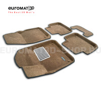 Текстильные 3D коврики Euromat3D Lux в салон для Volkswagen Touareg (2018-) № EM3D-004106R Коричневые